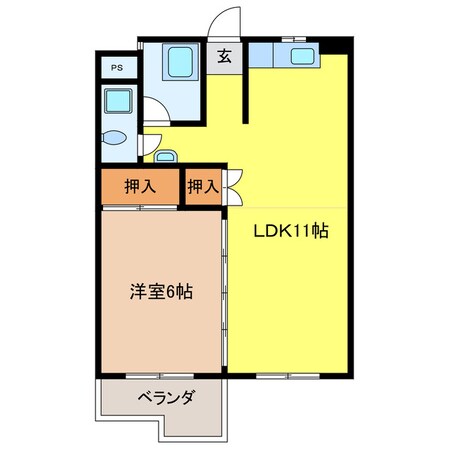 シェイーネマツノ南棟の物件間取画像